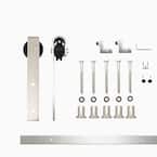 6 ft./72 in. Brushed Nickel Non-Bypass Sliding Barn Door Track and Hardware Kit for Single Door