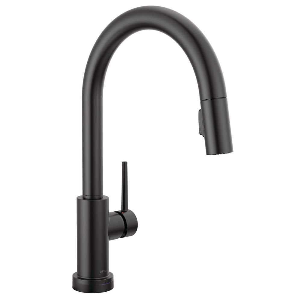 Delta Trinsic Touch2O Single-Handle Pull-Down Sprayer Kitchen Faucet (Google Assistant, Alexa Compatible) in Matte Black