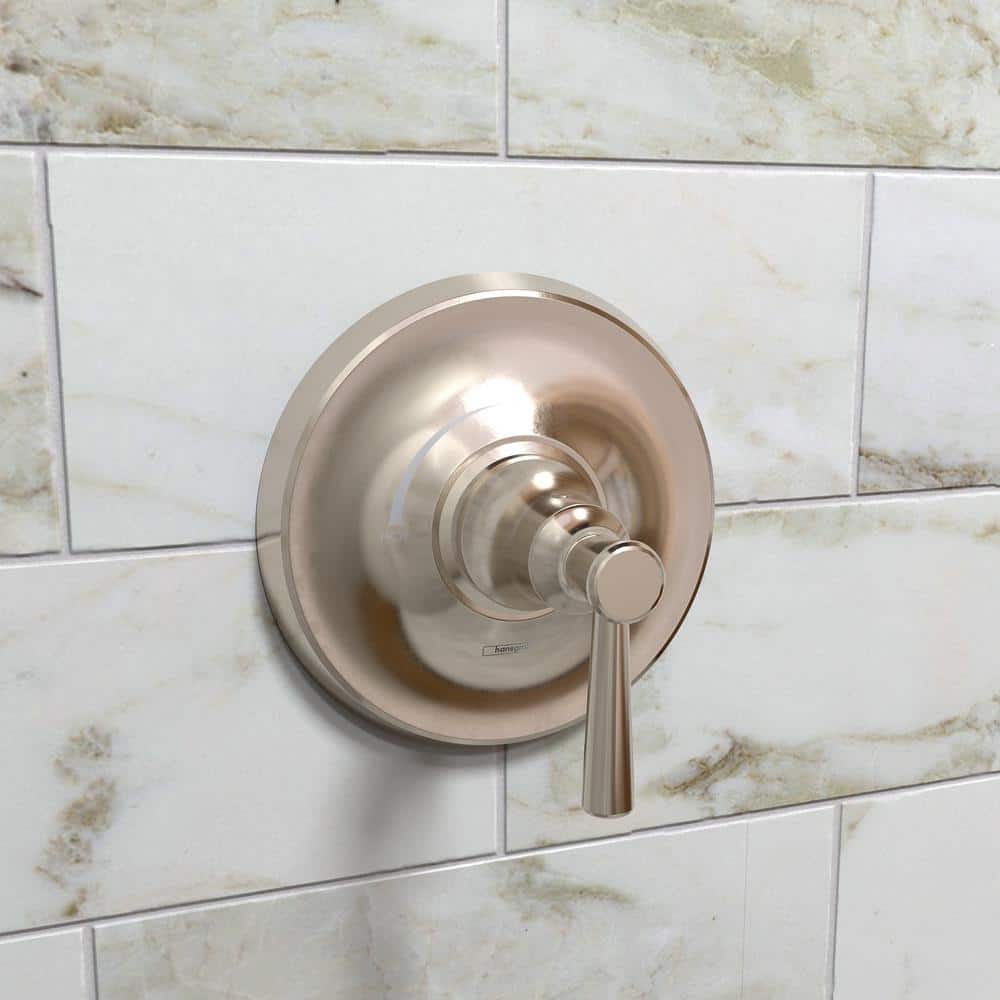 Polished Nickel Wall-Mounted Lever Shower Trim Kit