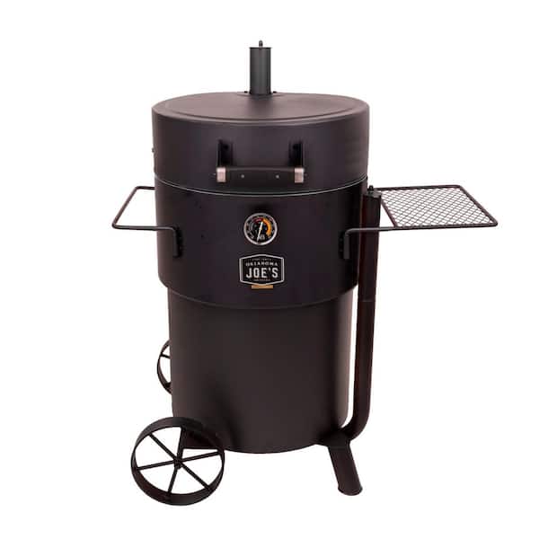 Bronco Pro 21.5 in. Heavy Duty Charcoal Drum Smoker and Grill with 366 sq. in. Cooking Area in Black