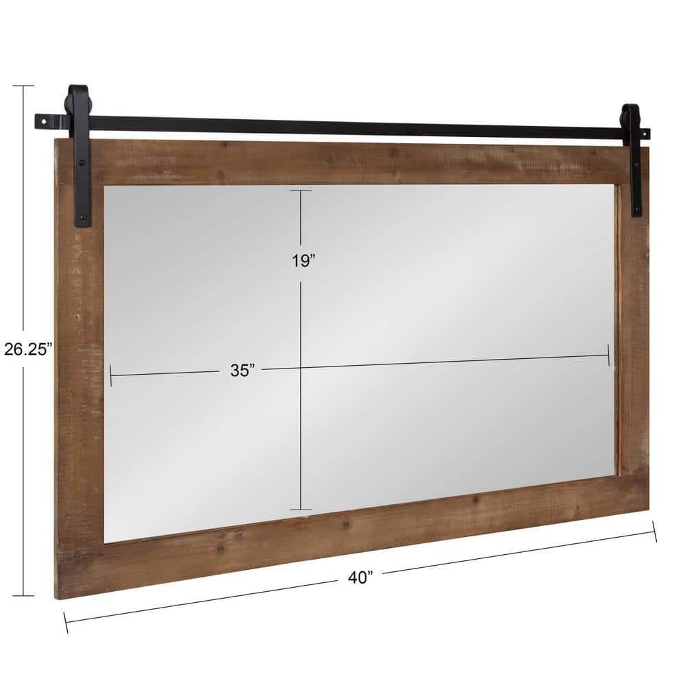 Rustic Brown Full Length Rectangular Wood Wall Mirror