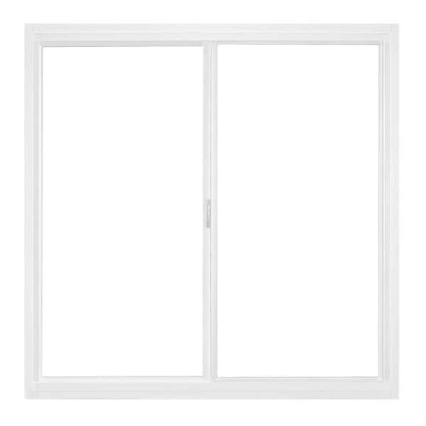 JELD-WEN 48.5 in. x 35.5 in. Builders Atlantic White Aluminum Left-Handed Sliding Window with Fiberglass Mesh Screen