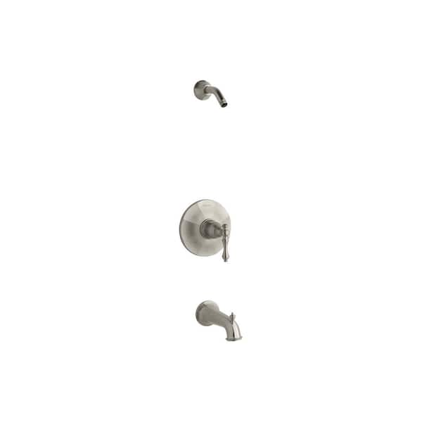 KOHLER 1-Handle Rite-Temp Bath and Shower Valve Trim Kit in Vibrant Brushed Nickel Less Showerhead (Valve Not Included)