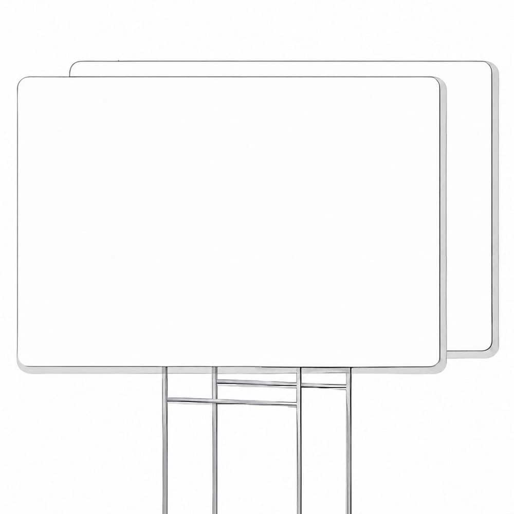 2 Pack Corrugated Plastic Double Sided Blank Yard Signs with Metal H Stakes Custom Outdoor Lawn Sign Sheets
