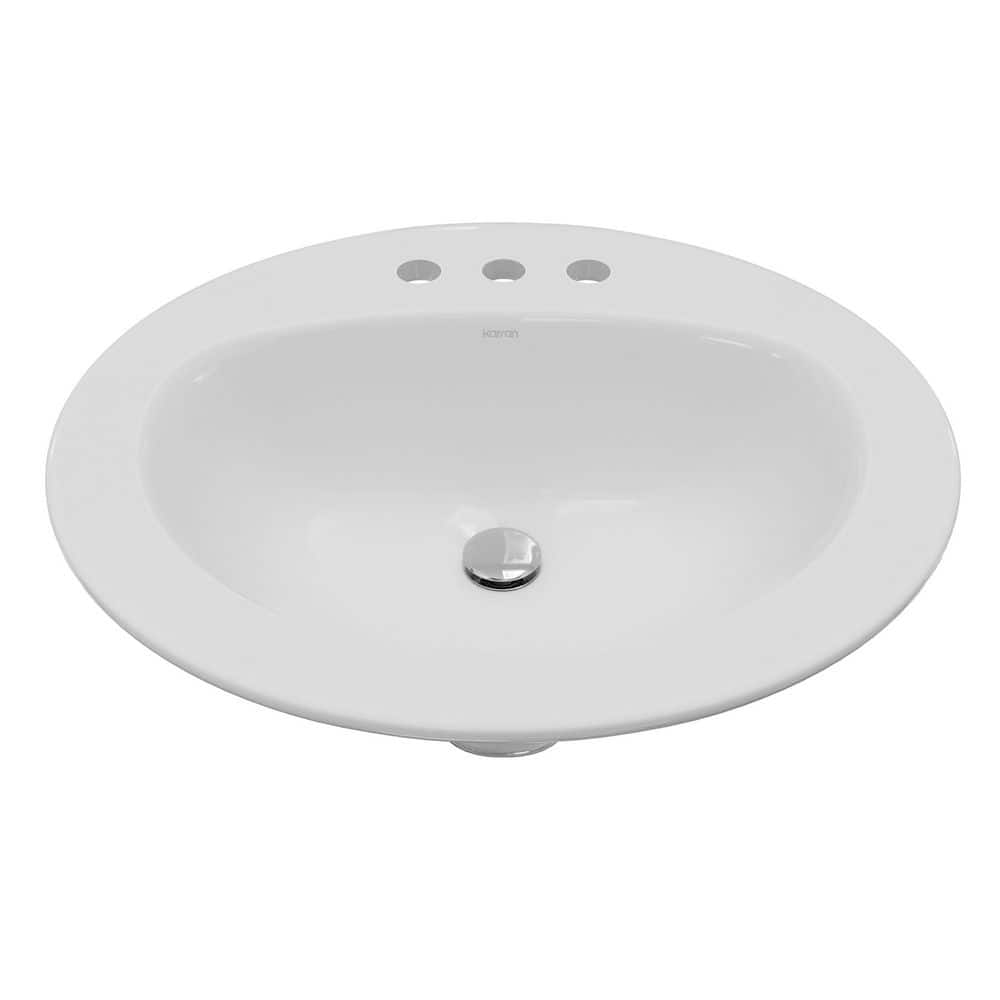 Valera 20-7/8 in. x 17-7/8 in. Oval Drop-In Vitreous China Bathroom Sink in White price history on PriceWatchPro