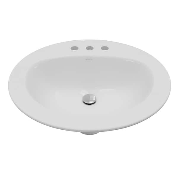 Valera 20-7/8 in. x 17-7/8 in. Oval Drop-In Vitreous China Bathroom Sink in White