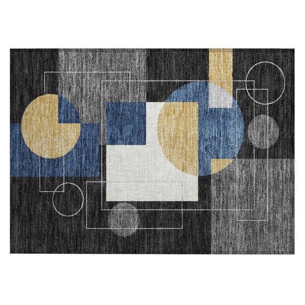 Chantille Machine Washable Indoor/Outdoor Abstract ACN2500 Black 2 ft. x 3 ft. Area Rug