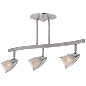 Comet 21 in. 3-Light Brushed Steel Semi-Flush Mount