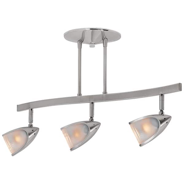 Access Lighting Comet 21 in. 3-Light Brushed Steel Semi-Flush Mount