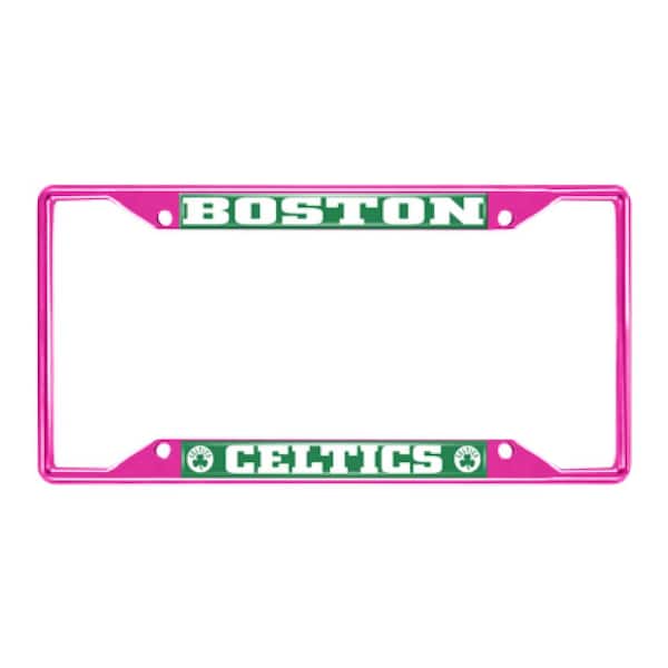 FANMATS Universal Fit NBA - Boston Celtics License Plate Frame - Pink