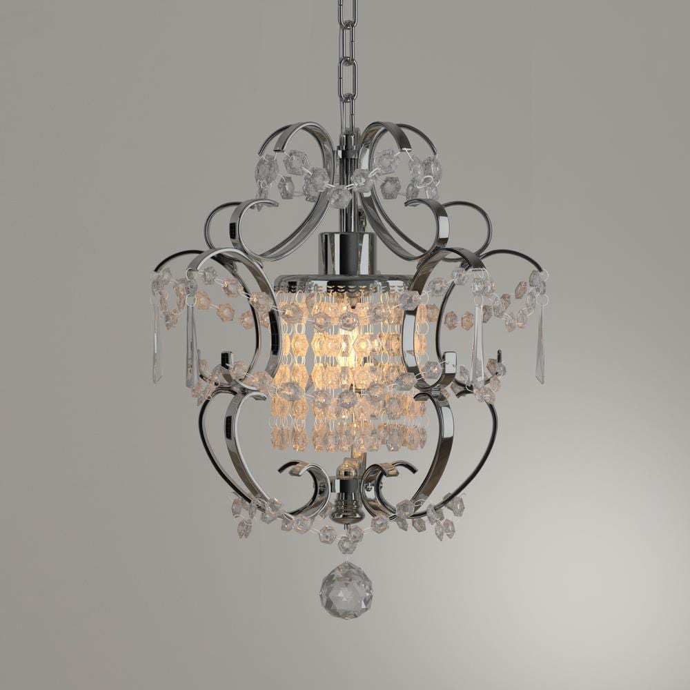 Petite Elegance Chrome Crystal 11" Pendant Light