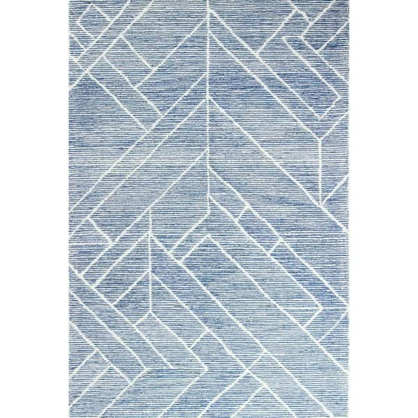 BASHIAN Venezia Azure 8 ft. x 10 ft. (7'6" x 9'6") Geometric Transitional Area Rug