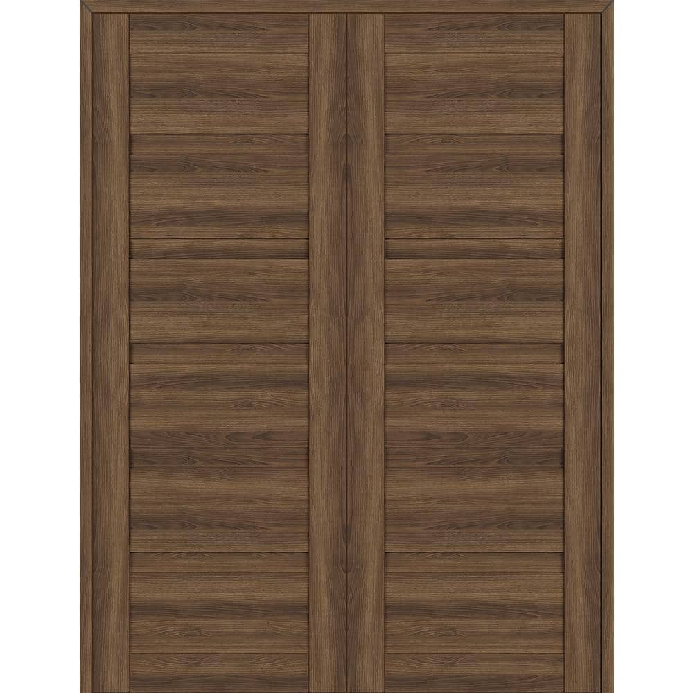Louver 48 in. x 95.25 in. Both Active Pecan Nutwood Wood Composite Double Prehung Interior Door price history on PriceWatchPro