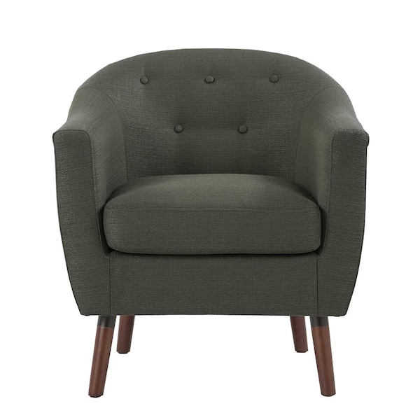 EVERGLADE HOME Lhasa Gray Textured Upholstery Barrel Back Accent Chair
