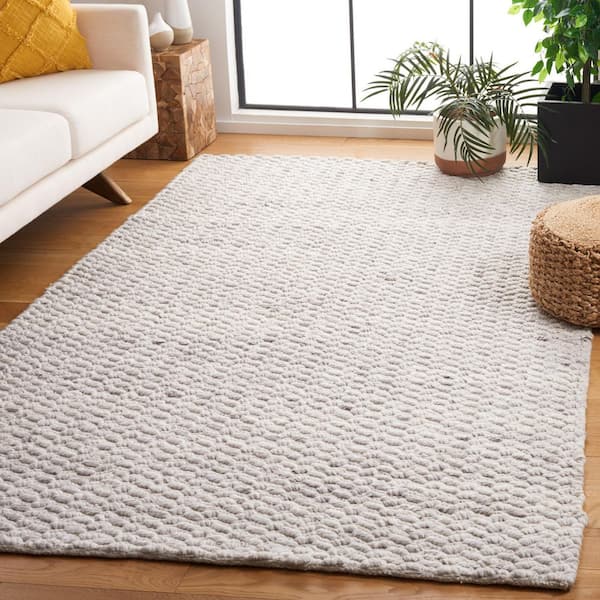 Natura 3 ft. x 5 ft. Silver Zig-Zag Solid Distressed Area Rug