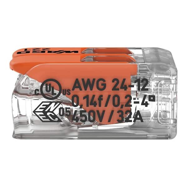 Wago 221-612 Lever-Nuts 10AWG 2 Conductor Compact Wire Connectors