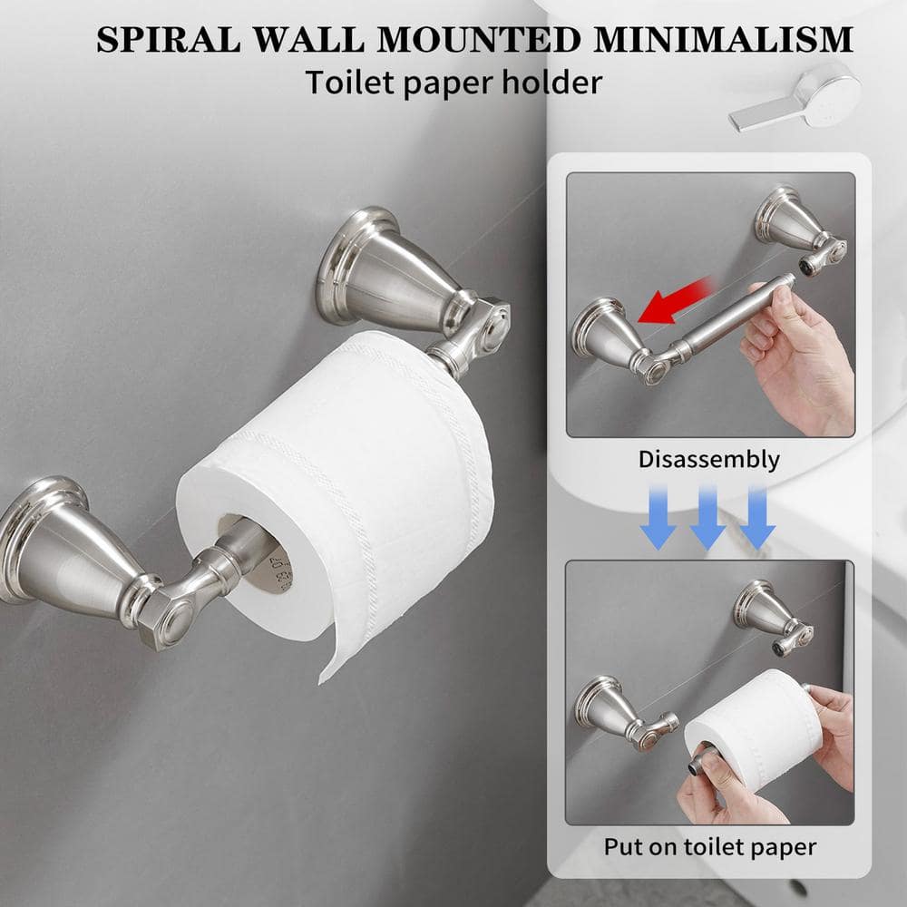 Brushed Nickel 24-Inch Metal 4-Piece Bath Hardware Set