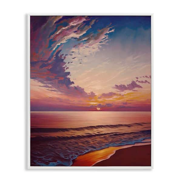 Fabulous Sunset at Beach by Svetlana Aleynikova White Framed Coastal Giclee Art Print 20 in. x 16 in.