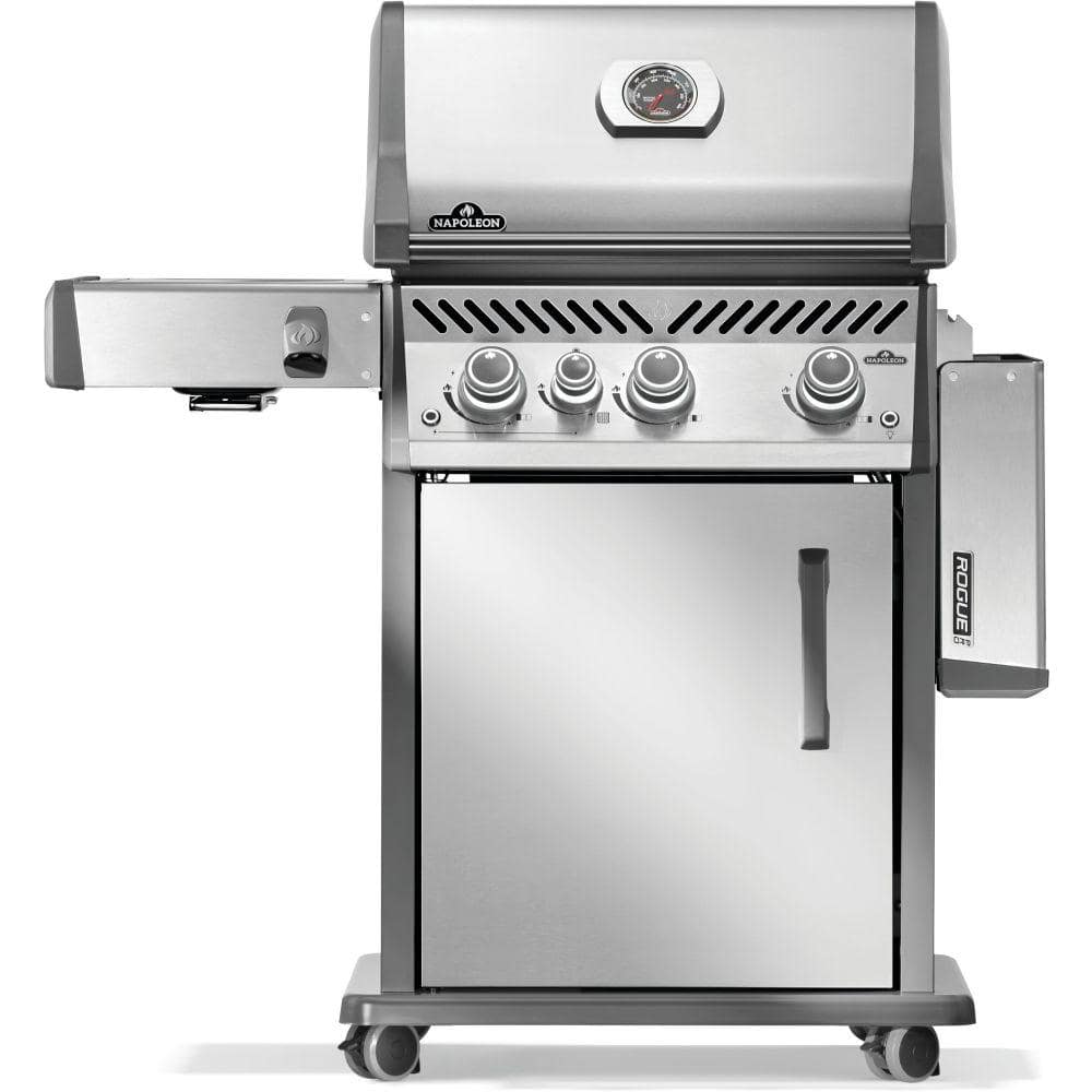 Rogue PRO 425 3-Burner Propane Gas Grill in Stainless Steel with Infrared Side Burner - Thumbnail 4