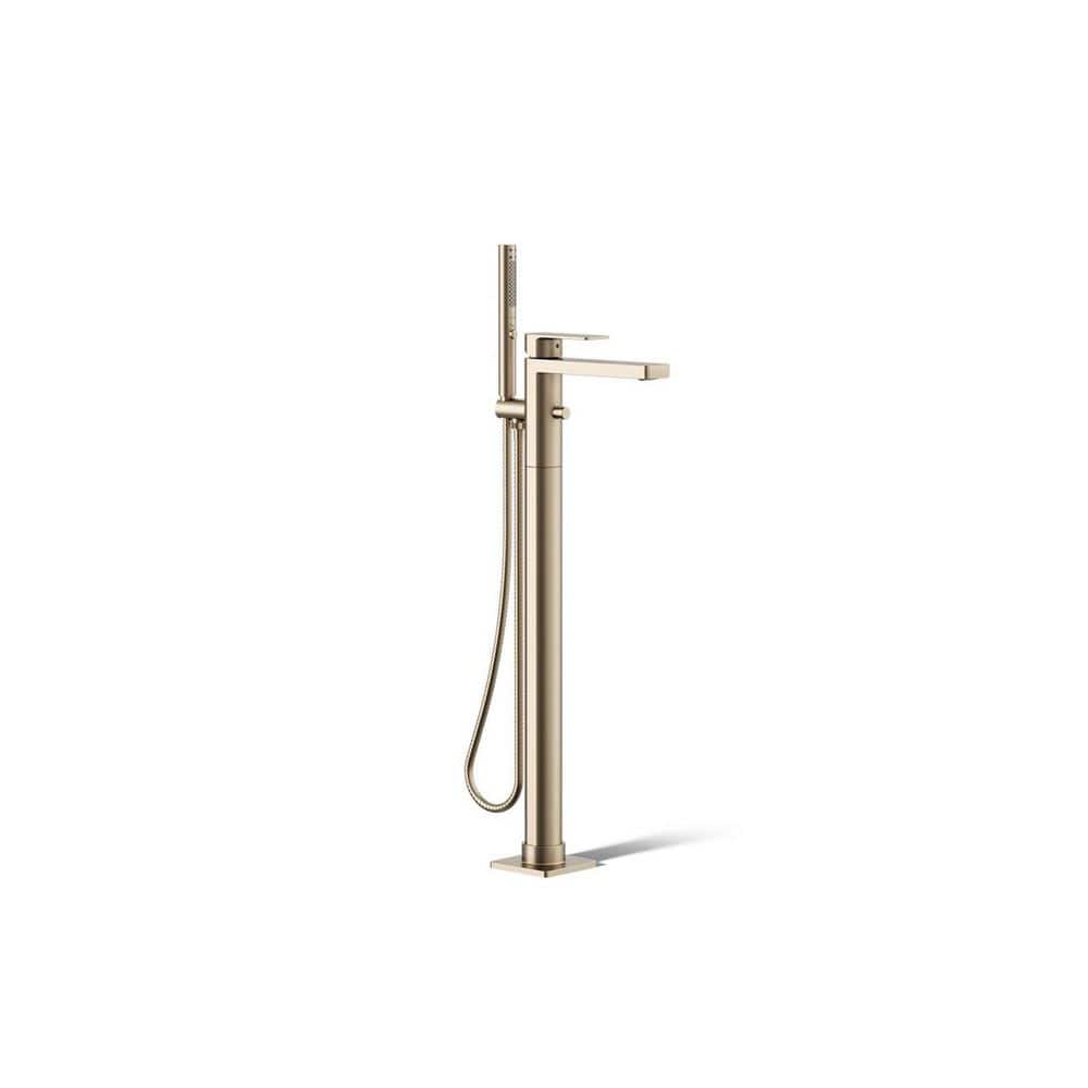 Parallel 1 Handle Floor Mount Freestanding Tub Faucet with Hand Shower in Vibrant Brushed Bronze price history on PriceWatchPro