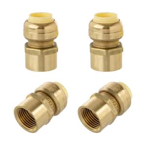 1/2 in. Push-Fit x 1/2 in. Female Pipe Thread Brass Coupling (4-Pack)