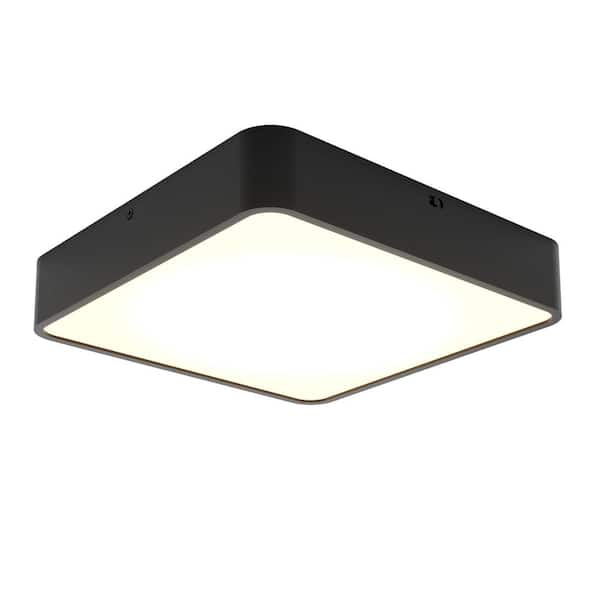 Artika Lydel 13 in. Black 3CCT Integrated LED Matte Black Flush Mount Light