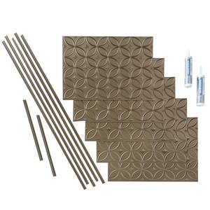 Rings 18 in. x 24 in. Argent Bronze Vinyl Decorative Wall Tile Backsplash 15 sq. ft. Kit