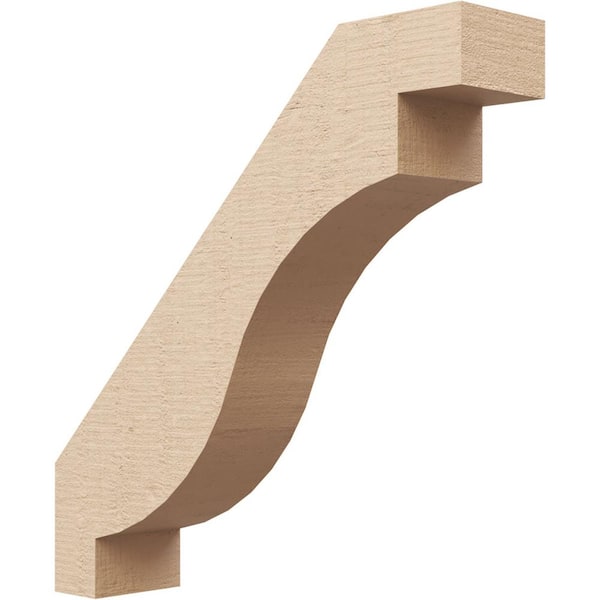 Ekena Millwork 3 in. x 14 in. x 14 in. Copenhagen Rough Cedar Woodgrain Timberthane Polyurethane Knee Brace, Primed