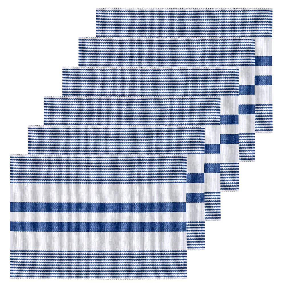 C&F Home 13 in. x 19 in. Blues Cotton Ribbed Placemat (Set of 6)  842621705S6 - The Home Depot