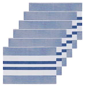 13 in. x 19 in. Blues Cotton Ribbed Placemat (Set of 6)