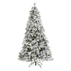5 ft. Pre-Lit Flocked Vermont Mixed Pine Artificial Christmas Tree with 150 Clear LED Lights