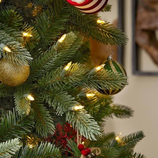 Home Accents Holiday 7 5 Ft Asher Blue Spruce Pre Lit Led Artificial Christmas Tree With 700 8 Function Color Changing Mini Lights 21pg90231 The Home Depot