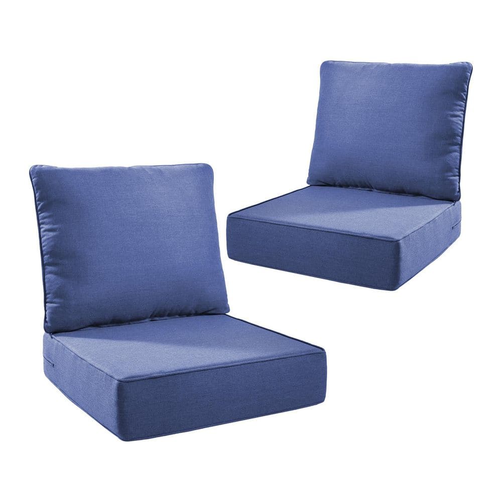 Duraolex 24 in. W x 24 in. D x 6 in. Thick Square 4-Piece Deep Seating Outdoor Lounge Chair Olefin Cushion in Blue price history on PriceWatchPro