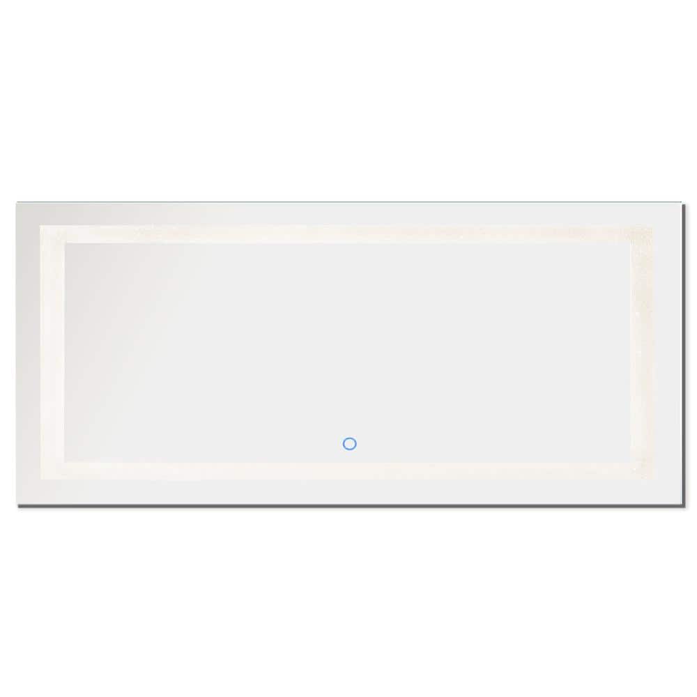Edison Crystal 88 in. x 38 in. Single LED Wall Mounted Bathroom Mirror with