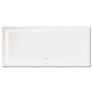 Edison Crystal 88 in. x 38 in. Single LED Wall Mounted Bathroom Mirror with Touch On/Off and Anti-Fog Function