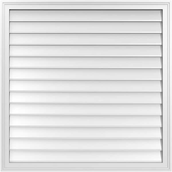 Ekena Millwork 40 in. x 40 in. Vertical Surface Mount PVC Gable Vent: Decorative with Brickmould Frame