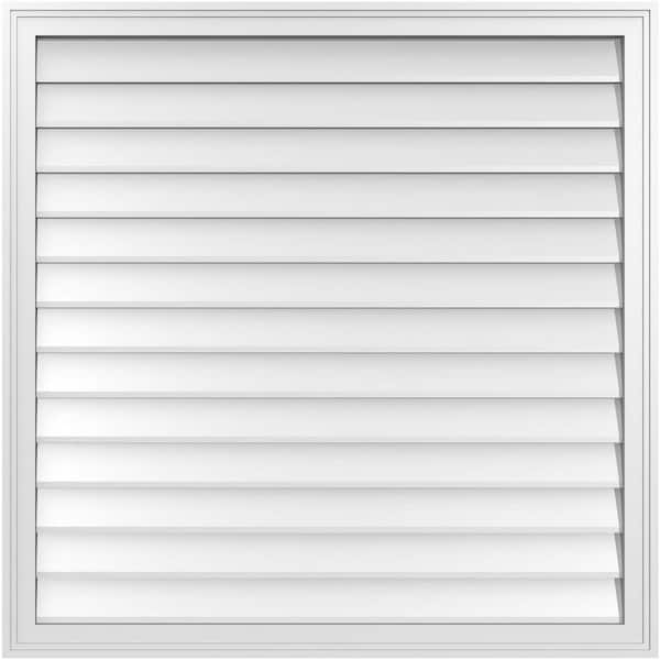 40 in. x 40 in. Vertical Surface Mount PVC Gable Vent: Decorative with Brickmould Frame