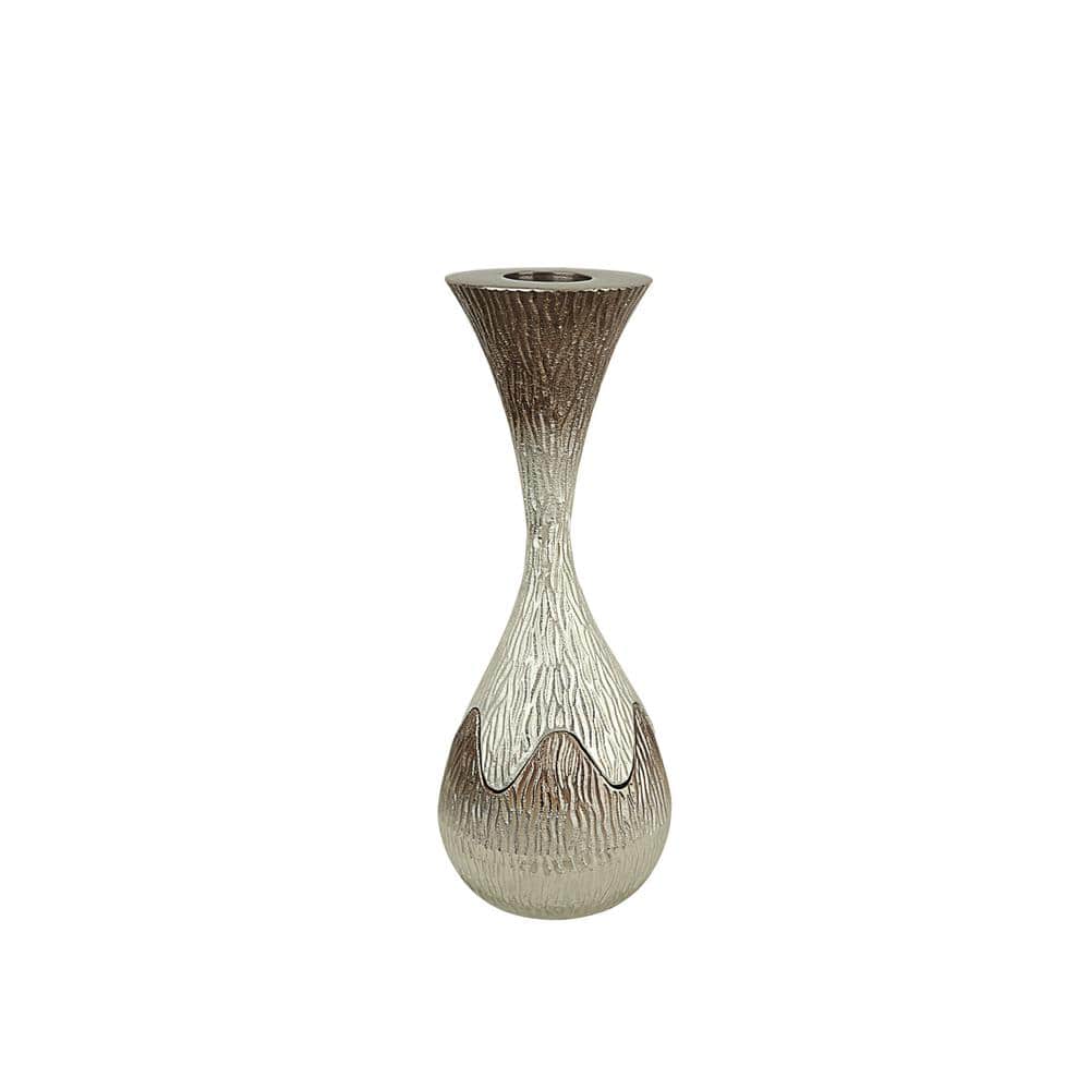 Nickel Aluminum Tall Tabletop Candlestick Set