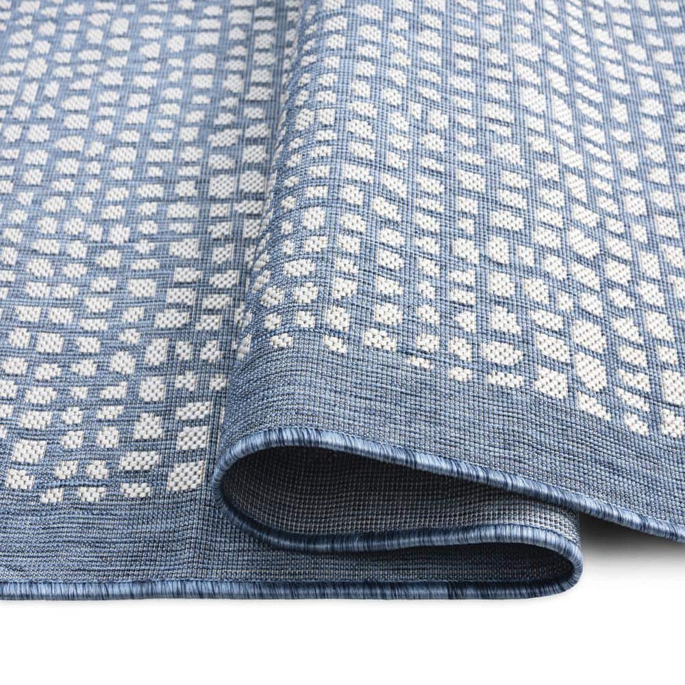 Marlin Blue & Beige 5' x 7' Reversible Synthetic Area Rug