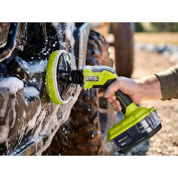 RYOBI ONE+ 18V Cordless Telescoping Power Scrubber with Cordless Handheld  Sprayer (Tools Only) P4500-PSP01B - The Home Depot