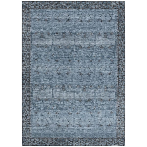 Chantille Machine Washable Indoor/Outdoor Abstract ACN2724 Blue 10 ft. x 14 ft. Area Rug