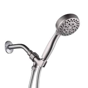 5-Spray Settings 3.5 in. Round Wall Mount Handheld Shower Head 1.75 GPM in Brushed Nickel