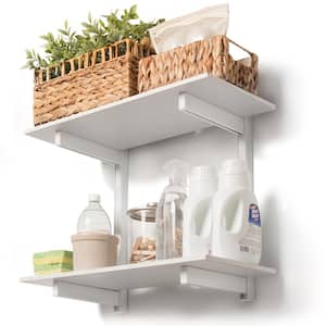 Adjustable Premium Decorative Wall Shelf Kit with Shelves White