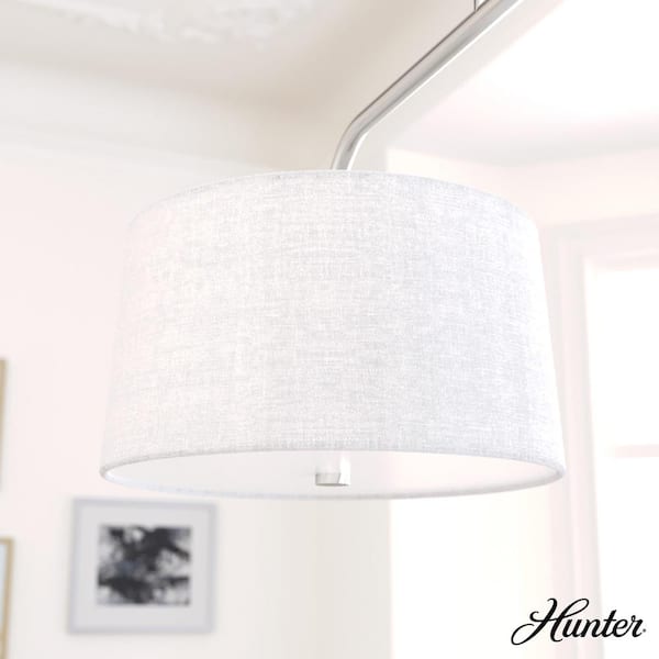 Hunter Cottage Hill 6-Light Brushed Nickel Shaded Chandelier with Fabric Shades