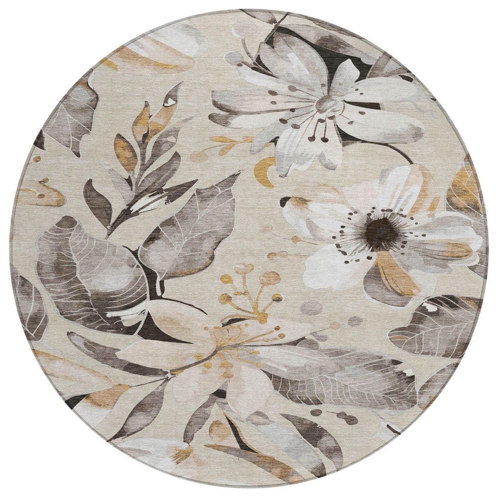 Chantille Machine Washable Indoor/Outdoor Abstract ACN2260 Beige 8 ft. x 8 ft. Area Rug price history on PriceWatchPro