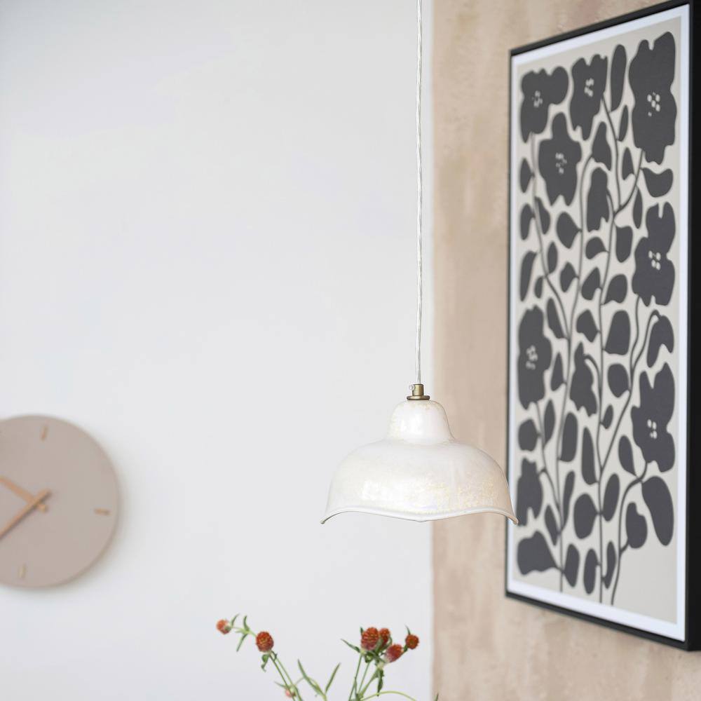 Black and Cream Floral Art with Reclaimed Wood Frame