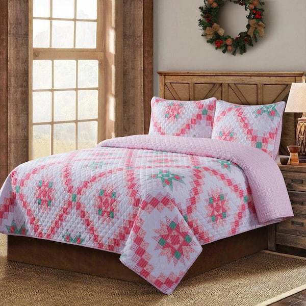 Country Living Retro Star 3 Piece Full Queen Quilt Set Cl643bh13 The Home Depot