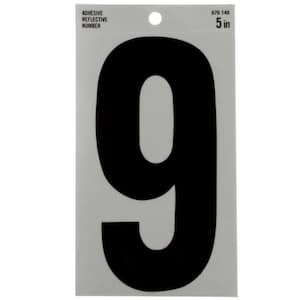 5 in. Mylar Reflective Self-Adhesive Number 9