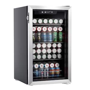 35 in. 50 Bottle, 120 Can, Wine and Beverage Cooler with Stainless Steel Door