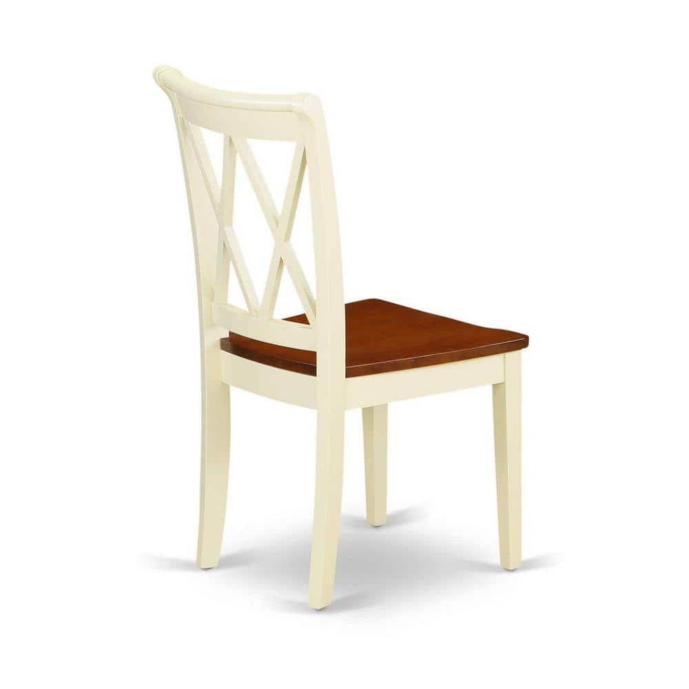 Buttermilk and Cherry Round Dining Table Set with X-Back Chairs